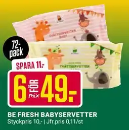 ÖoB BE FRESH BABYSERVETTER, SEK 49 erbjuda