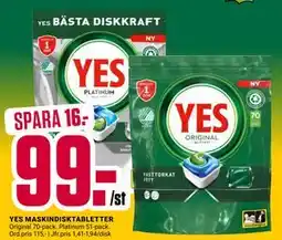ÖoB YES MASKINDISKTABLETTER, SEK 99 erbjuda