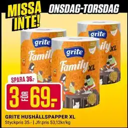 ÖoB GRITE HUSHÅLLSPAPPER XL, SEK 69 erbjuda