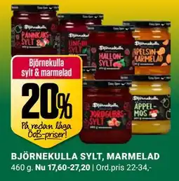 ÖoB BJÖRNEKULLA SYLT, MARMELAD erbjuda