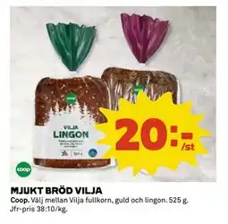 Coop Daglivs MJUKT BRÖD VILJA, SEK 20 erbjuda