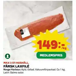 Coop Daglivs FÄRSK LAXFILÉ, Medlemspris erbjuda