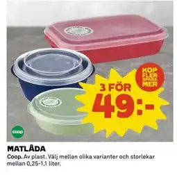 Coop Daglivs MATLÅDA, SEK 49 erbjuda