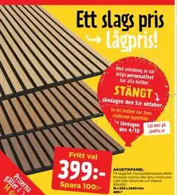 Jem&Fix AKUSTIKPANEL, SEK 399 erbjuda