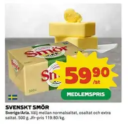 Coop Daglivs SVENSKT SMÖR, Medlemspris erbjuda