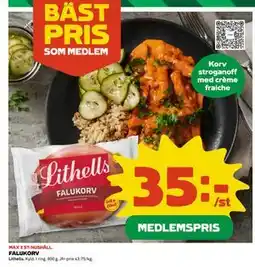 Coop Daglivs FALUKORV, Medlemspris erbjuda