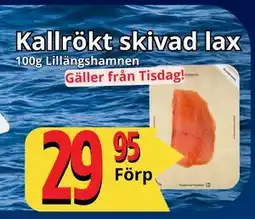 Supergrossen Kallrökt skivad lax, SEK 29.95 erbjuda