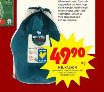 ICA Kvantum Ingelsta Kalkon Kalkon erbjuda