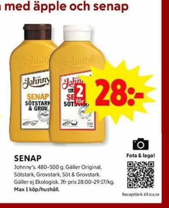ICA Kvantum Johnnys Senap erbjuda