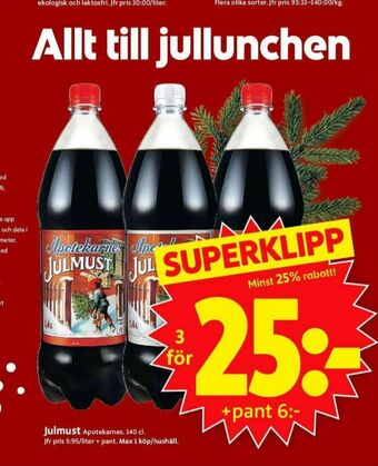 ICA Supermarket Apotekarnes Julmust erbjuda