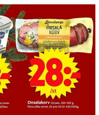 ICA Supermarket Onsalakorv Korv erbjuda