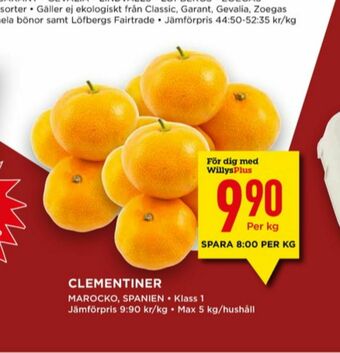 Willys Clementiner erbjuda