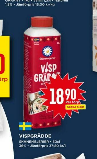 Willys Skånemejerier Vispgrädde erbjuda