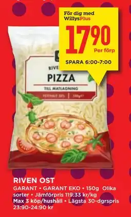 Willys RIVEN OST, Medlemspris erbjuda