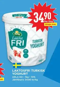 Willys LAKTOSFRI TURKISK YOGHURT, SEK 34.9 erbjuda