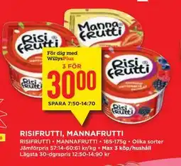 Willys RISIFRUTTI, MANNAFRUTTI, Medlemspris erbjuda
