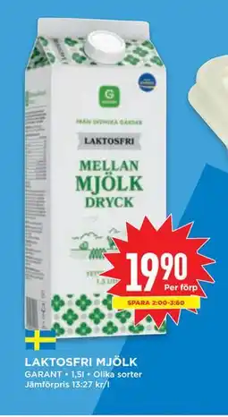 Willys LAKTOSFRI MJÖLK, SEK 19.9 erbjuda