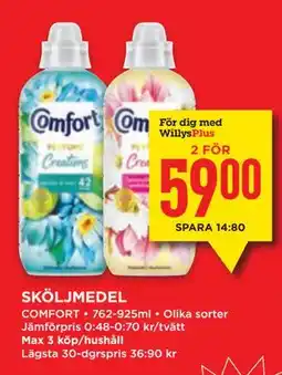 Willys SKÖLJMEDEL, Medlemspris erbjuda