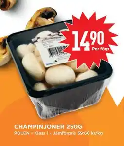 Willys CHAMPINJONER 250G, SEK 14.9 erbjuda