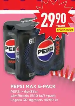 Willys PEPSI MAX 6-PACK erbjuda