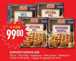 Willys Felix Enportionspajer erbjuda