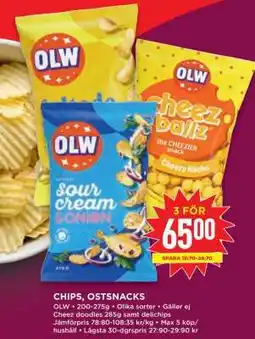 Willys OLW Chips, Ostsnacks erbjuda