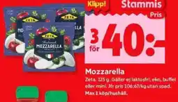 ICA Kvantum ZETA Mozzarella erbjuda