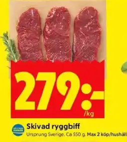 ICA Kvantum Skivad ryggbiff erbjuda