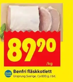 ICA Kvantum Benfri fläskkotlett erbjuda