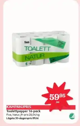 Hemköp FIXA Toalettpapper 16-pack erbjuda