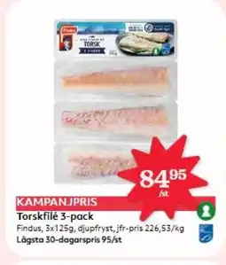 Hemköp FINDUS Torskfilé 3-pack erbjuda