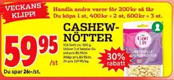 ICA Kvantum ICA Cashew- nötter erbjuda