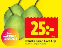 ICA Kvantum Svenska päron clara frijs erbjuda