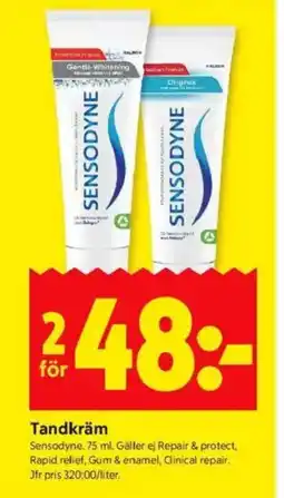 ICA Kvantum SENSODYNE Tandkräm erbjuda