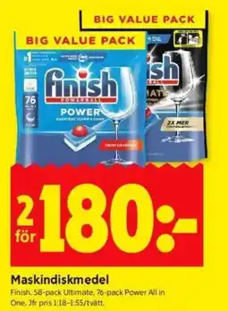 ICA Kvantum FINISH Maskindiskmedel erbjuda