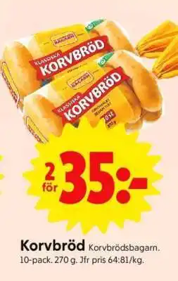 ICA Supermarket Korvbröd erbjuda
