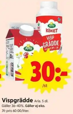 ICA Supermarket Vispgrädde Arla erbjuda