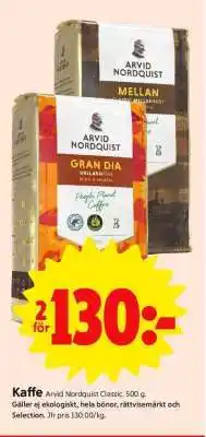ICA Supermarket Kaffe Arvid Nordquist Classic erbjuda