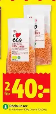 ICA Supermarket Röda linser erbjuda