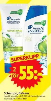 ICA Supermarket Head & Shoulders Shampoo and Conditioner erbjuda