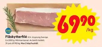 ICA Supermarket FLÄSKYTTERFILÉ erbjuda