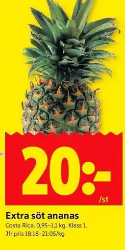 ICA Supermarket Extra söt ananas erbjuda