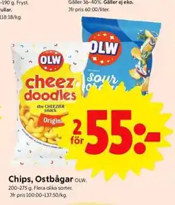 ICA Supermarket Chips, Ostbågar OLW erbjuda
