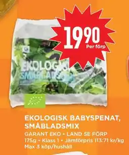 Willys Hemma EKOLOGISK BABYSPENAT, SMÅBLADSMIX, SEK 19.9 erbjuda