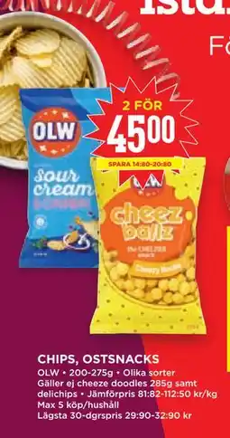 Willys Hemma CHIPS, OSTSNACKS, SEK 45 erbjuda