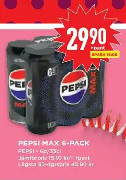 Willys Hemma PEPSI MAX 6-PACK, SEK 29.9 erbjuda