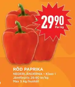Willys Hemma RÖD PAPRIKA, SEK 29.9 erbjuda