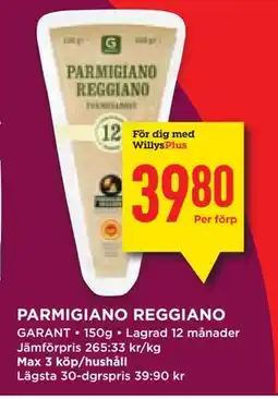 Willys Hemma PARMIGIANO REGGIANO, Medlemspris erbjuda