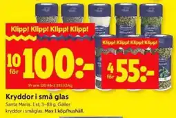ICA Kvantum SANTA MARIA Kryddor i små glas erbjuda
