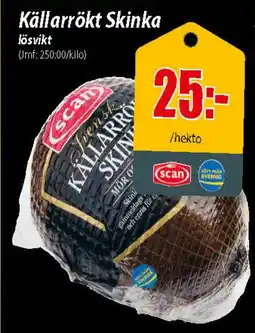 Extra Mjällby Stormarknad Källarrökt skinka erbjuda